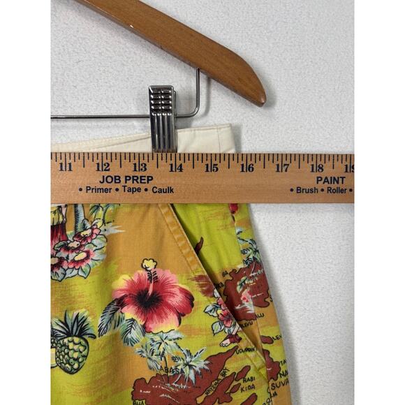 VTG Old Navy Mini Skirt Multicolor Tropical Print 100% Cotton Pockets Beach Boho - Picture 7 of 14